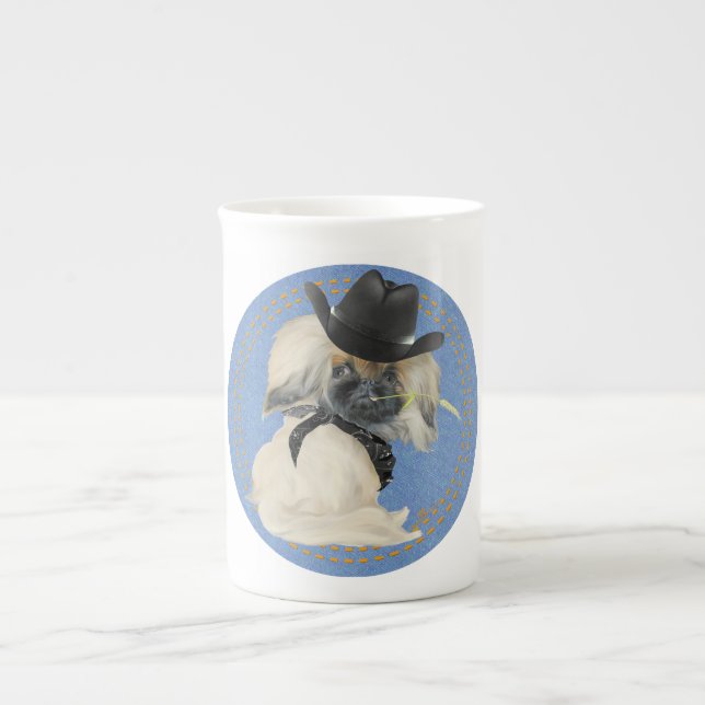 Caneca De Porcelana Cowpoke Peke (Frente)