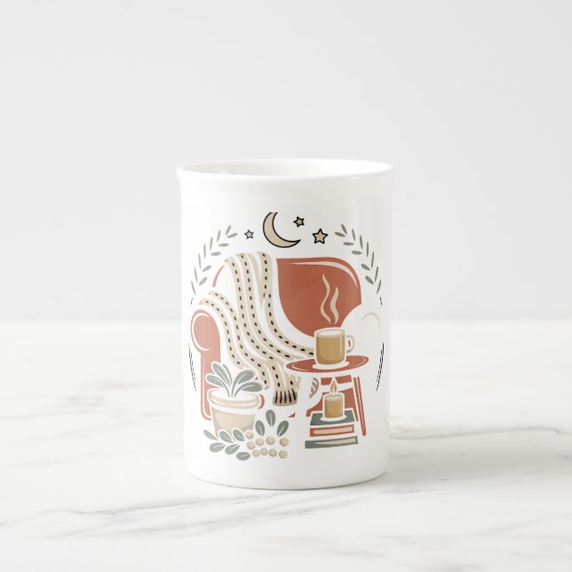 Caneca De Porcelana Cozy Reading Nook Coffee Lover  (Frente)