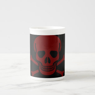 Caneca De Porcelana Crânio e Ossos