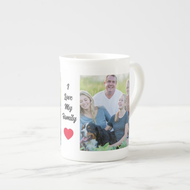 Caneca De Porcelana Crie Fotografias Personalizadas Da Sua Família (Frente Esquerda)