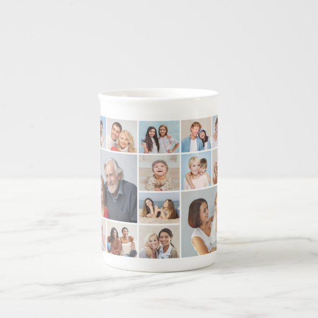 Caneca De Porcelana Crie Sua Própria Colagem De Fotos 14 (Frente)