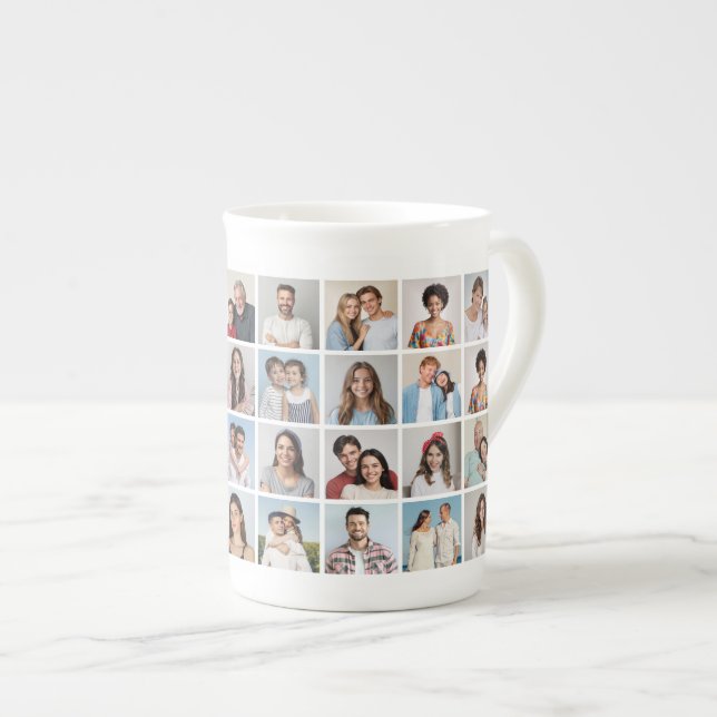 Caneca De Porcelana Crie Sua Própria Colagem De Fotos 32 (Frente Esquerda)