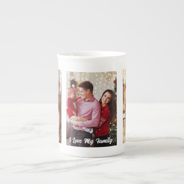 Caneca De Porcelana Crie Sua Própria Foto Personalizada Da Família (Frente)
