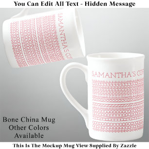 Caneca De Porcelana Crie sua própria mensagem oculta de longa duração