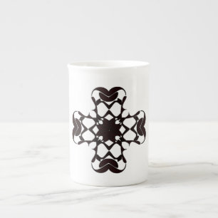 CANECA DE PORCELANA CRUZ ARREDONDADA