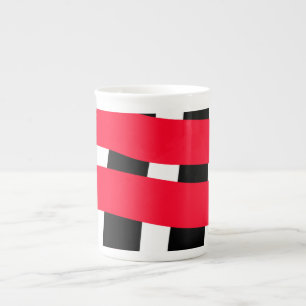 Caneca De Porcelana Cruz preta vermelha xadrez presente simples homem