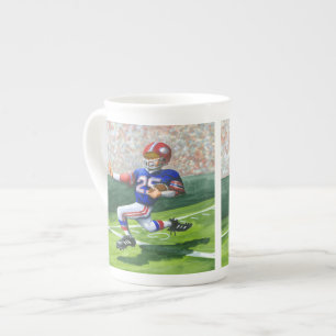 Caneca De Porcelana Cruzando a Linha de Meta para um Retoque