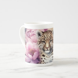 Caneca De Porcelana Cub e Rosas-leopardo