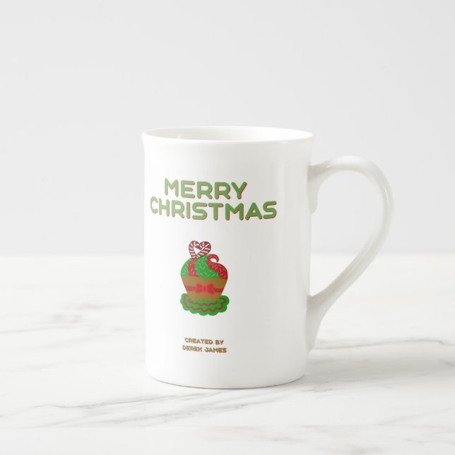 Caneca De Porcelana Cupcake de Natal - Mug China (Direita)
