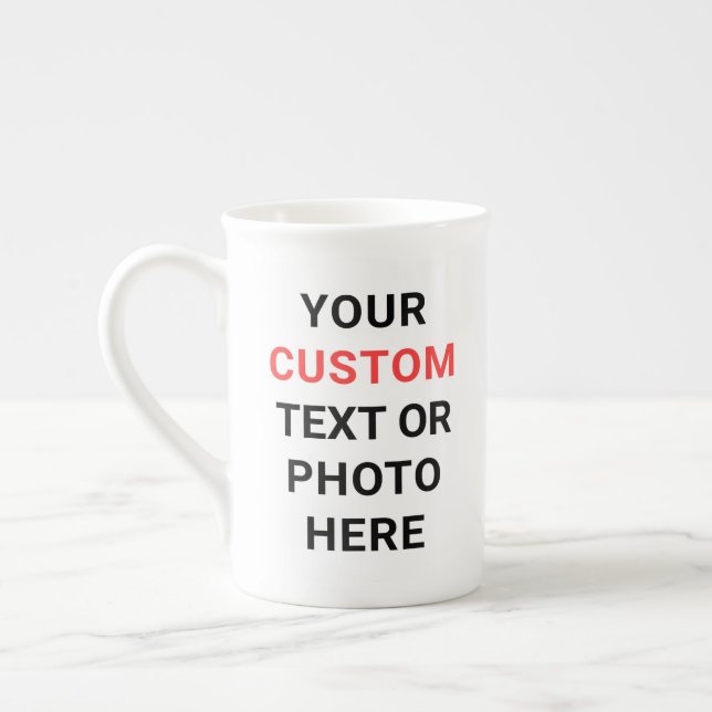 Caneca De Porcelana Custom Mug | Add Text, Photo, Logo or Design Here  (Esquerda)