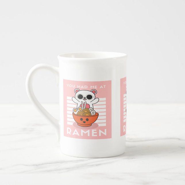 Caneca De Porcelana Cute Kawaii Ramen (Esquerda)