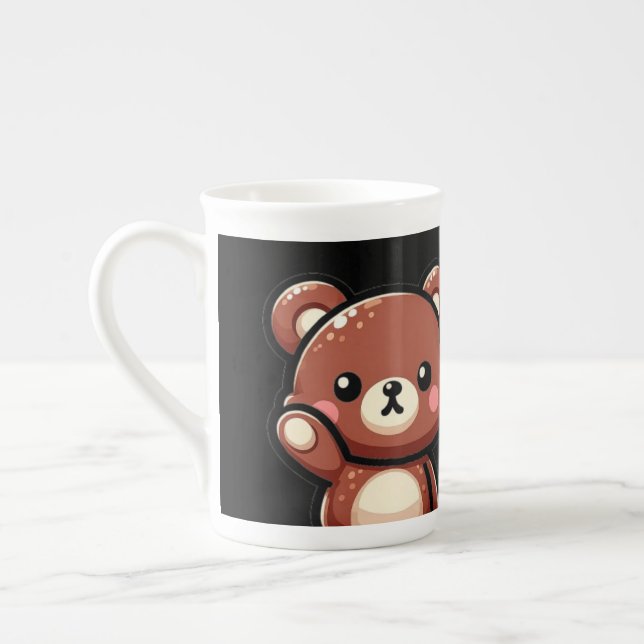 Caneca De Porcelana Cute Oops Teddy Bear Specialty Mug with Heart (Esquerda)