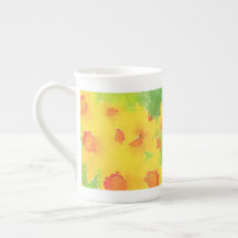 Daffodil aquarela floral Osso China Mug