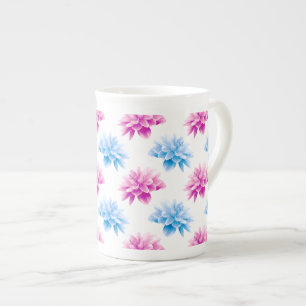 Caneca De Porcelana Dahlia Rosa, Blue Dahla, Floral, Flores