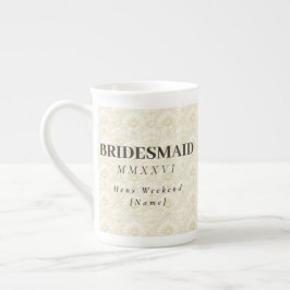 Caneca De Porcelana Dama de honra | Arte Deco Ornamental – Lembrança M