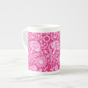 Caneca De Porcelana Damasco do cravo de Nouveau da arte, rosa do