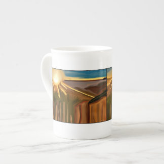 Caneca De Porcelana Dança da Arte Abstrato dos Cactos