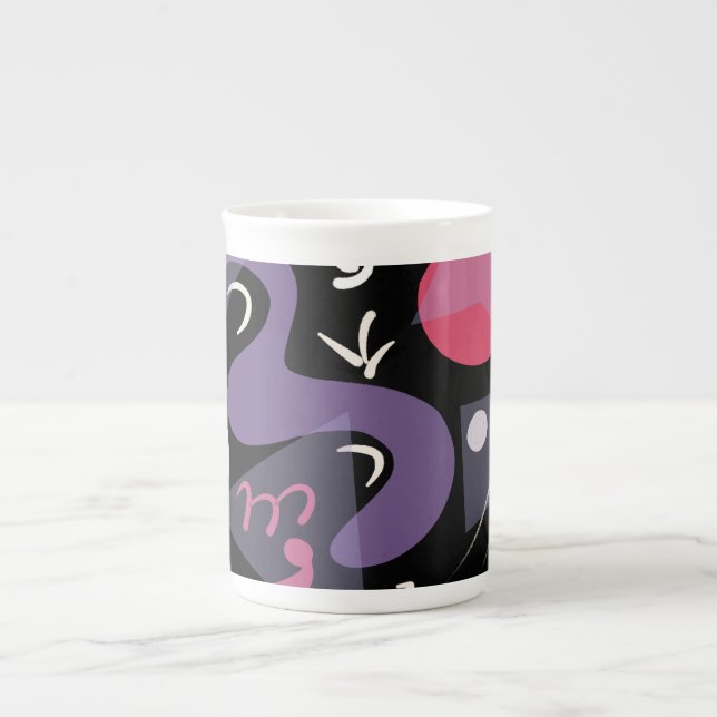 Caneca de porcelana de ossos retrorcolorida (Frente)