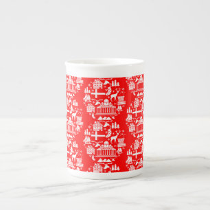 Caneca De Porcelana Decoração de Natal tradicional finlandesa