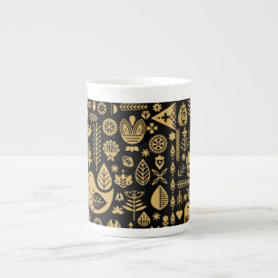 Caneca De Porcelana Decorações de Natal Escandinavas Nórdicas