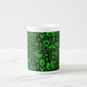 Caneca De Porcelana Decorações Nórdicas de Natal Escandinavo