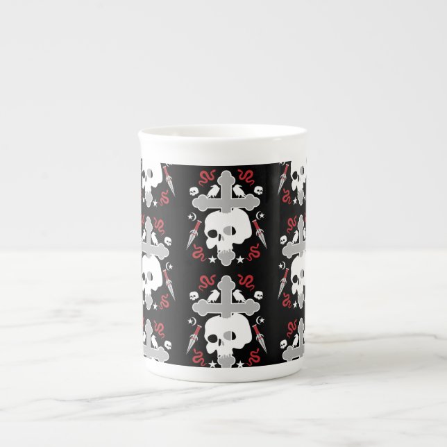 Caneca De Porcelana Decorativo Gótico (Frente)