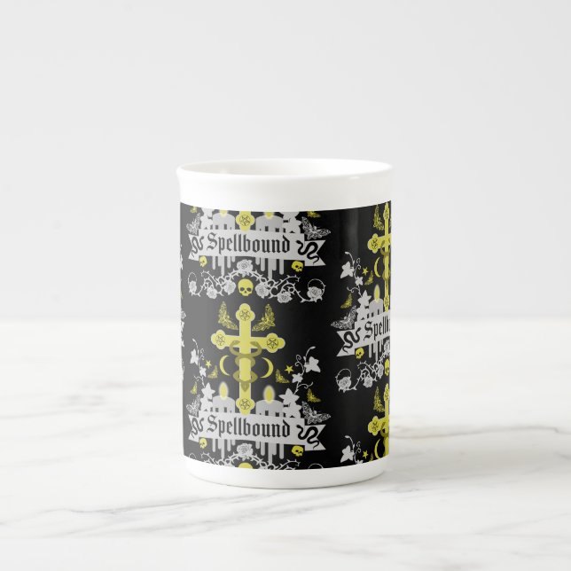 Caneca De Porcelana Decorativo Gótico (Frente)