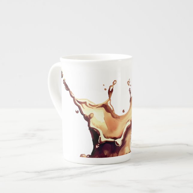 Caneca De Porcelana Derramamento de Café (Frente Esquerda)