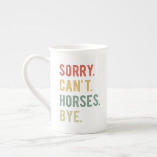 Caneca De Porcelana Desculpe Não Cavalos Tchau II