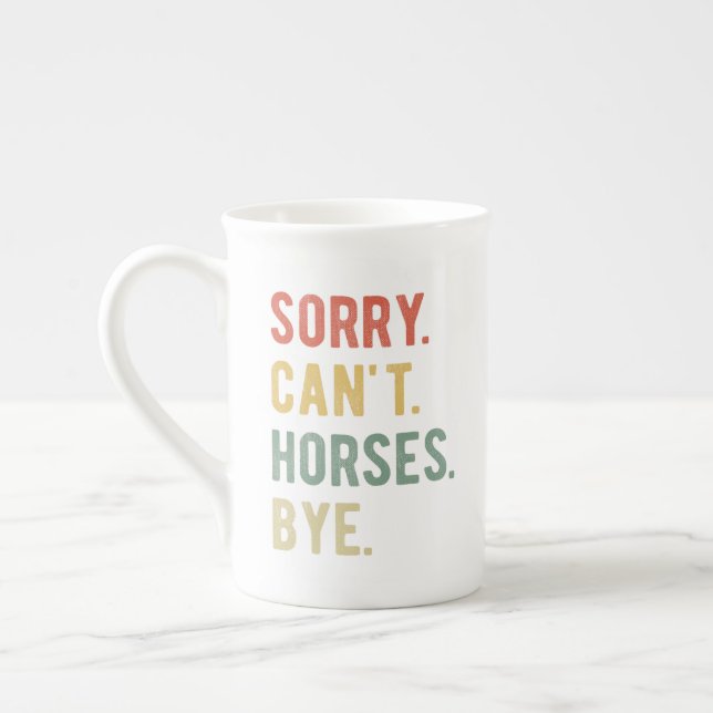 Caneca De Porcelana Desculpe Não Cavalos Tchau II (Esquerda)