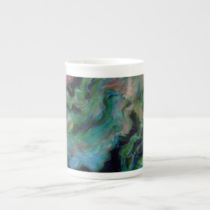 Caneca De Porcelana Desenho abstrato das cores vibrantes giratórias