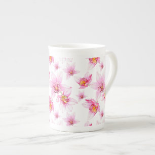 Caneca De Porcelana Desenho de Orquídeas em Aquarela 15 