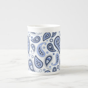Caneca De Porcelana Desenho Intrincado de Estampa Floral Paisley