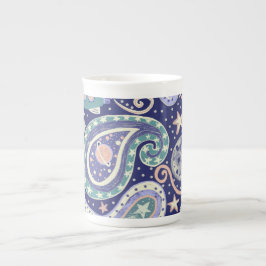 Caneca De Porcelana Desenho Retro da Galáxia Espacial