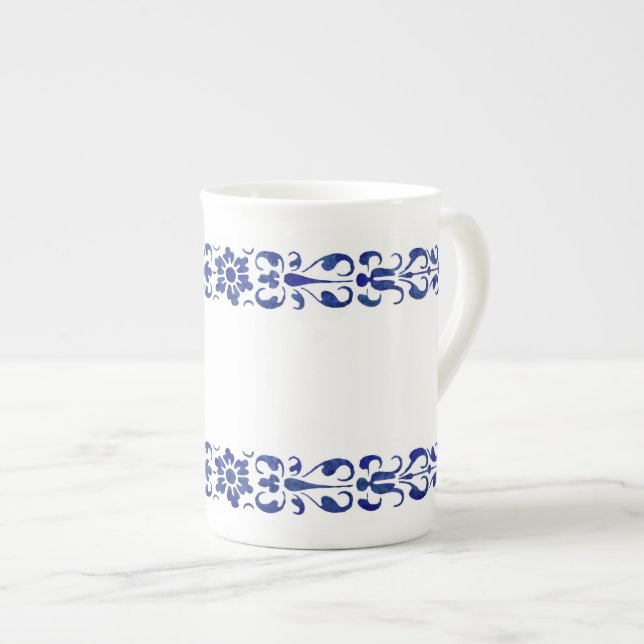 Caneca De Porcelana design azul-romano do século XVI (Frente Esquerda)