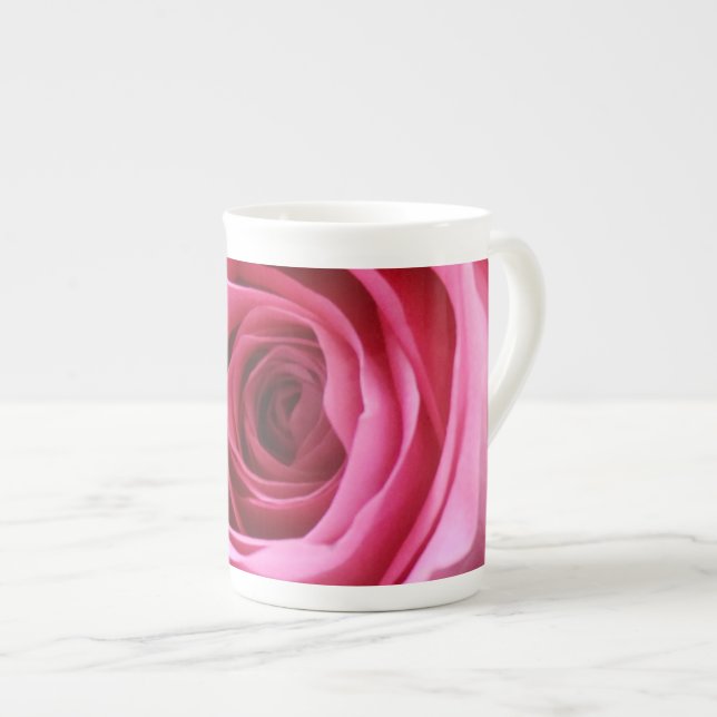 Caneca De Porcelana Design cor-de-rosa 2 (Frente Esquerda)