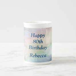 Caneca De Porcelana design de aniversário do Pastel Bonito