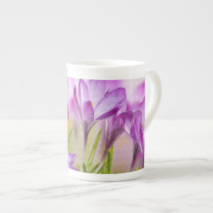 Caneca De Porcelana Design de flor selvagem roxa de verão Mugs China