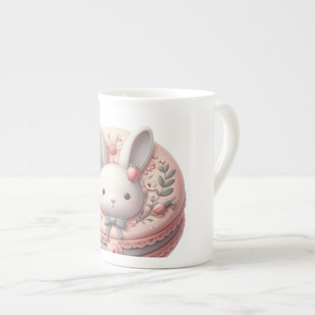 Caneca De Porcelana Design de Macaron de Lebre Personalizado para Ser  (Frente Esquerda)