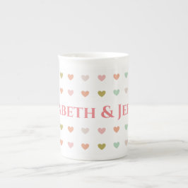 Caneca De Porcelana Design de Pastel Hearts para Personalizar