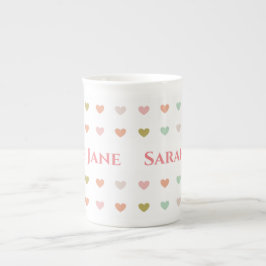 Caneca De Porcelana Design de Pastel Hearts para Personalizar