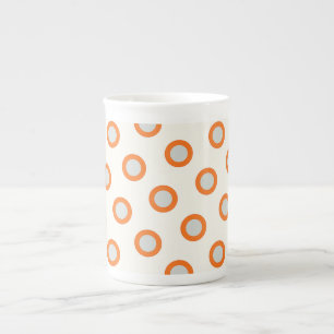 Caneca De Porcelana Design de Retro do Círculo Laranja