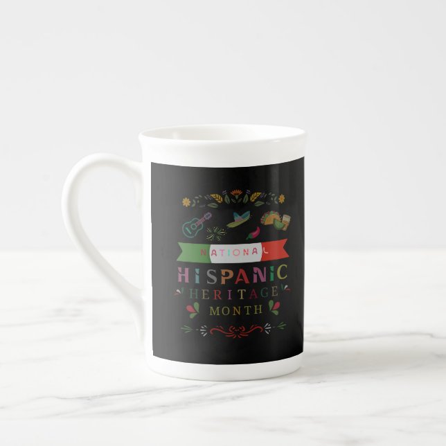CANECA DE PORCELANA DESIGN DO MÊS DO PATRIMÔNIO HISPÂNICO NACIONAL (Esquerda)