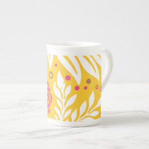 Caneca De Porcelana Design Floral 24