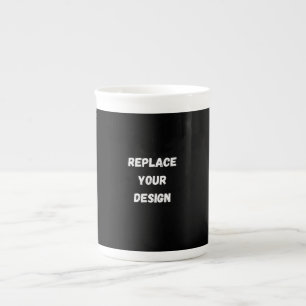 Caneca De Porcelana Design preto personalizado Adicionar foto ou texto