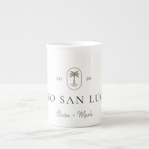 Caneca De Porcelana Destino de Fim de Semana de Casamento Tropical Per