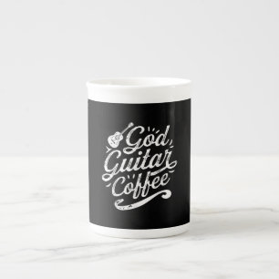 Caneca De Porcelana Deus Guitar Café Música Sobrenha Frio