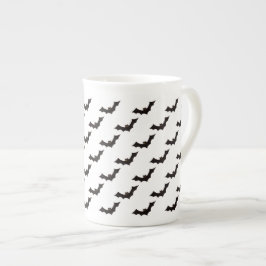 Caneca De Porcelana Dia das Bruxas, Padrão de Morcegos, Doce ou Traves
