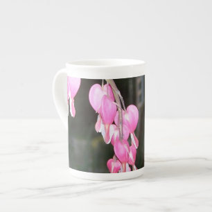 Caneca De Porcelana Dia de as mães de Flor Cardíaca Sangria Rosa Mug C