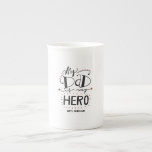 Caneca De Porcelana Dia de os pais pai meu herói